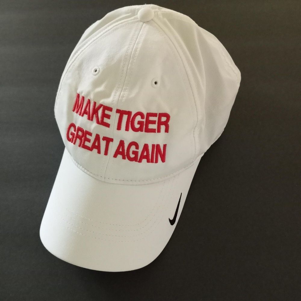 Nike Tiger Woods Golf Hat Make Tiger Great Again Adjustable Red Trucker Cap - Picture 9 of 9